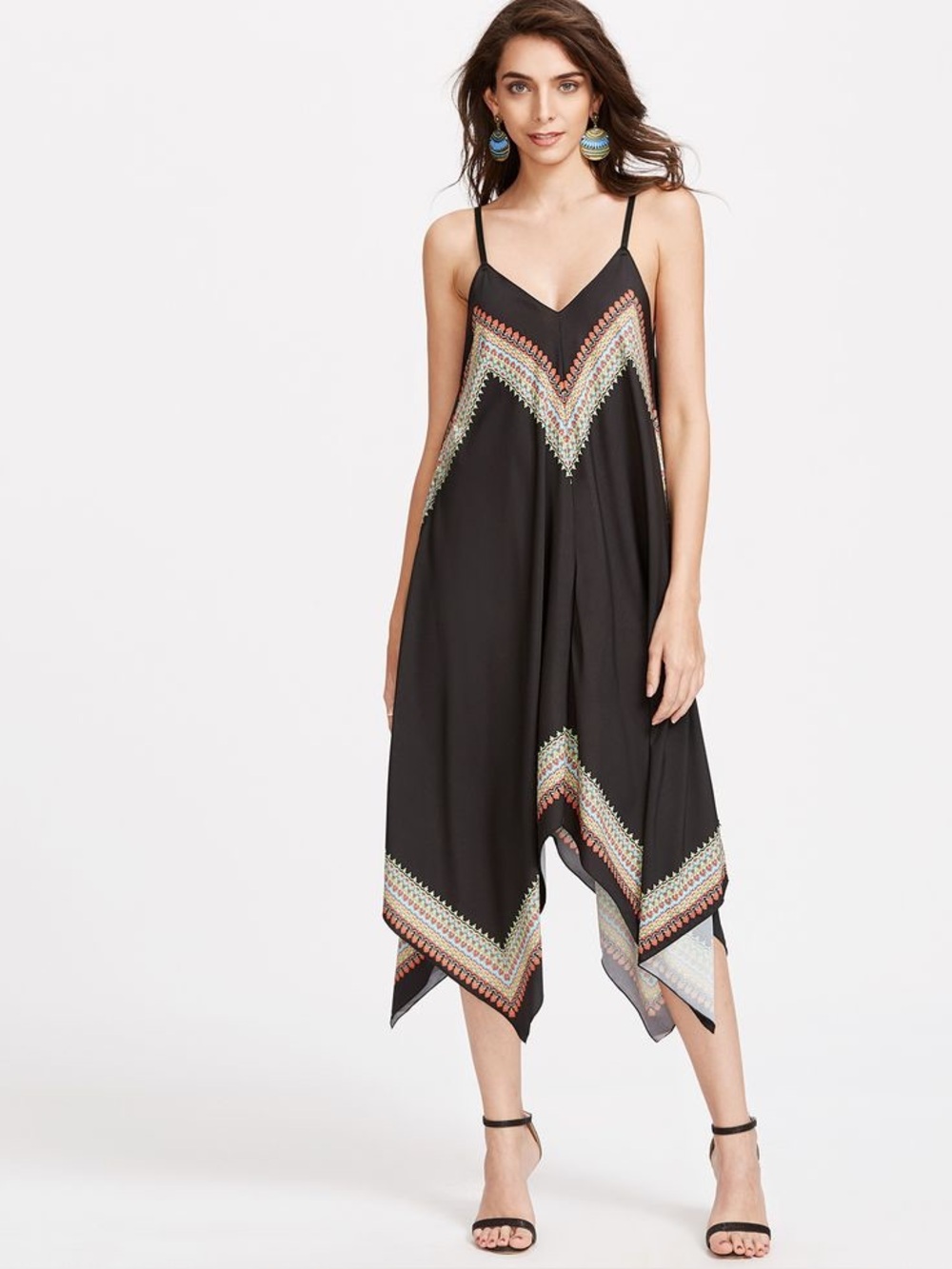 Anthropologie Vanessa Virginia Estrella Silk Boho Asymmetrical Dress Black SzS-M